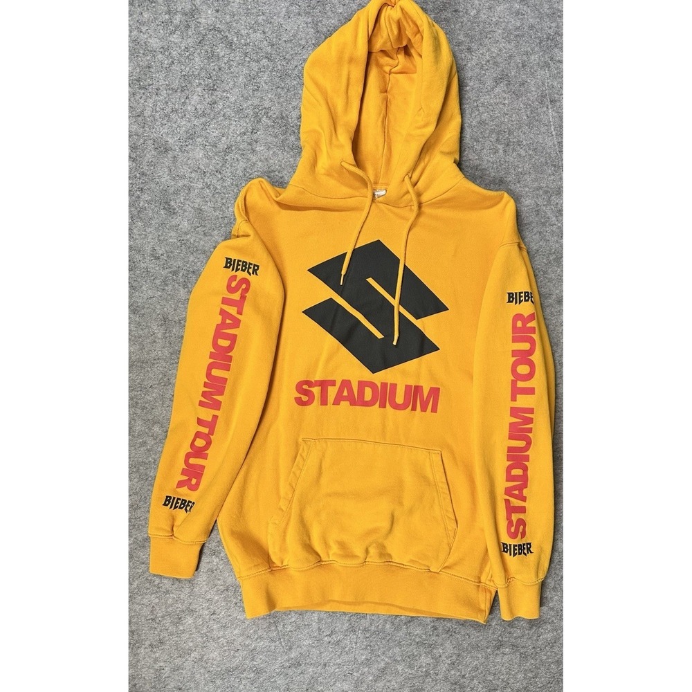 Justin Bieber Purpose Stadium Tour Hoodie Sweater UNISEX Yellow Size Small 2017